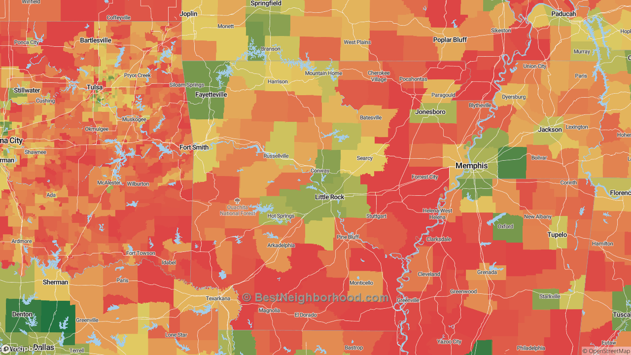 The Best Places in Arkansas by Home Value