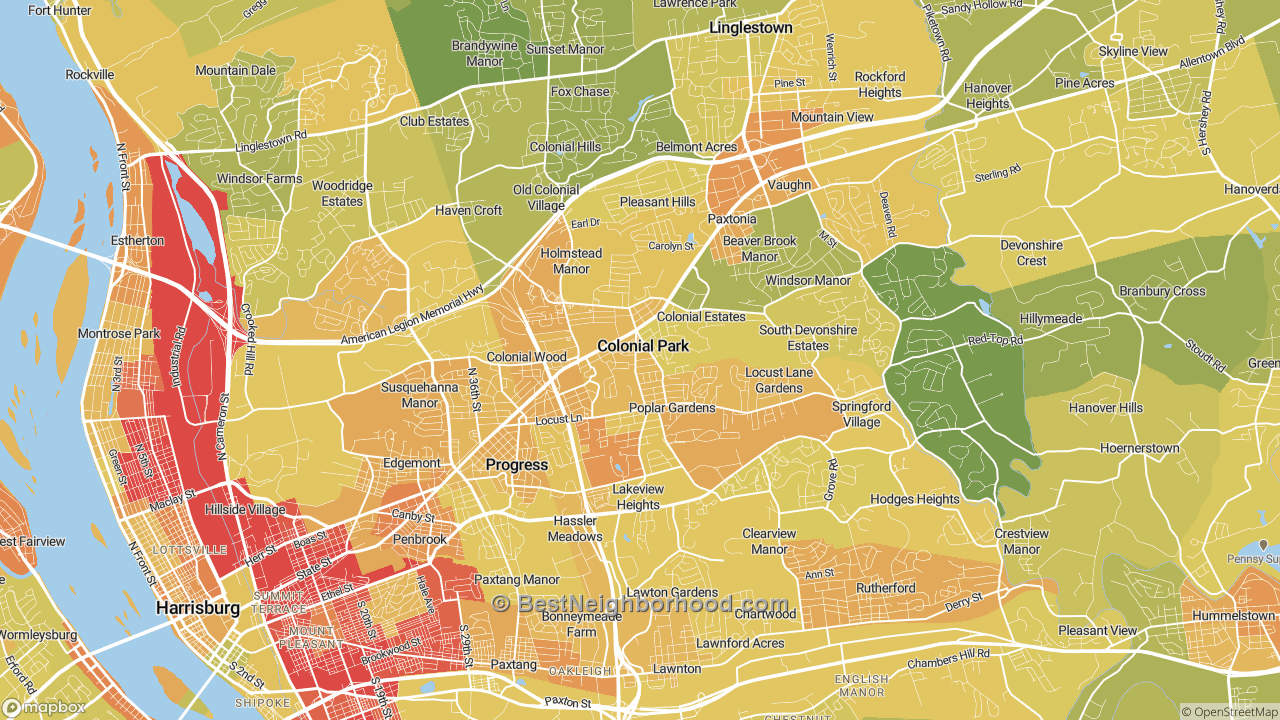 The Best Neighborhoods in Colonial Park, PA by Home Value