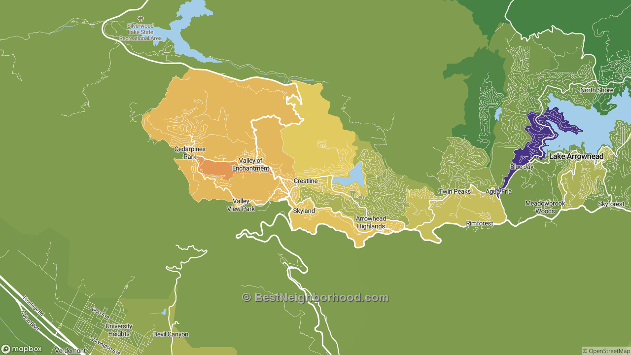 The Best Neighborhoods in Crestline, CA by Home Value