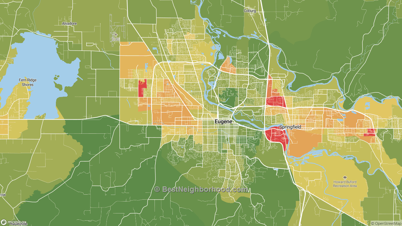 Best Areas By High Price Eugene Or 