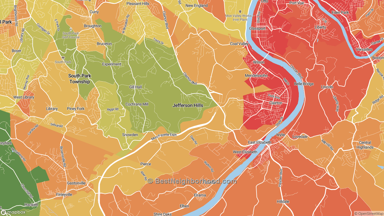 The Best Neighborhoods in Jefferson Hills, PA by Home Value
