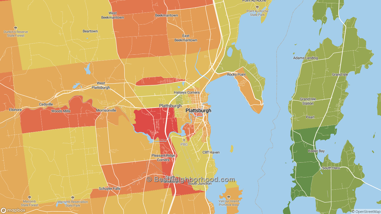 The Best Neighborhoods in Plattsburgh, NY by Home Value