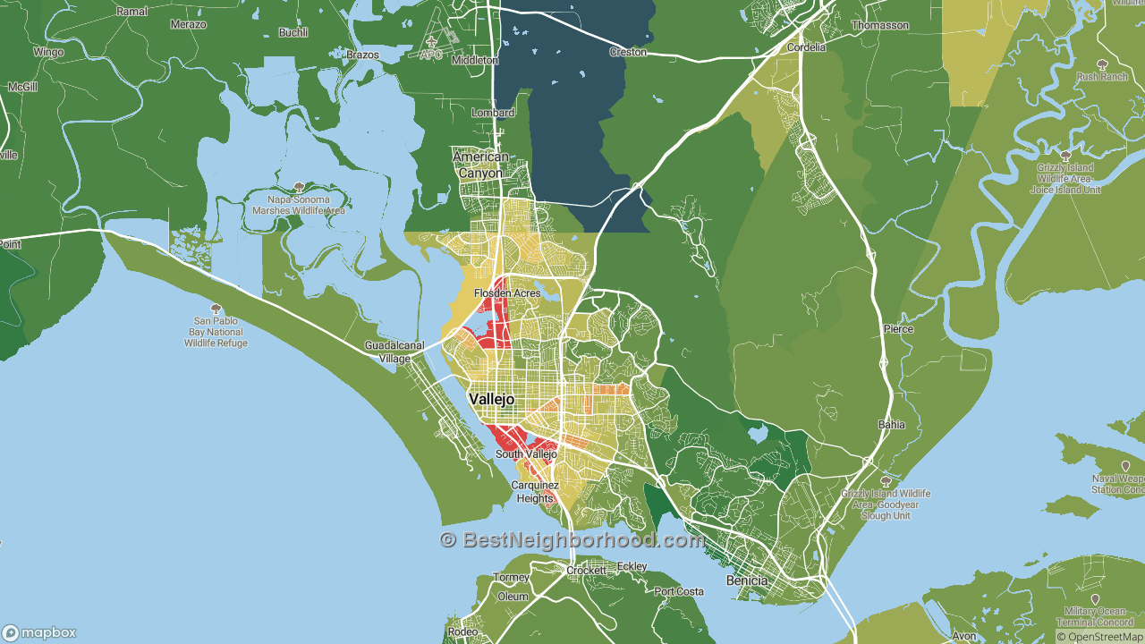 The Best Neighborhoods in Vallejo, CA by Home Value