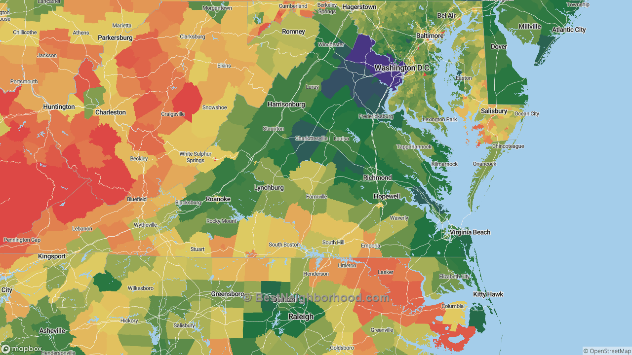 The Best Places in Virginia by Home Value